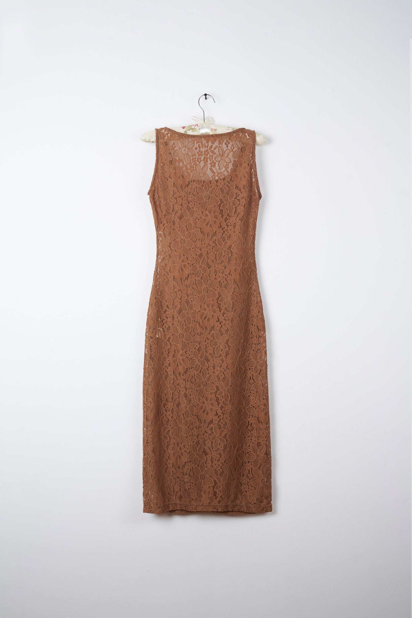 COCOA BROWN LACE WHISPER BLOSSOM MAXI DRESS