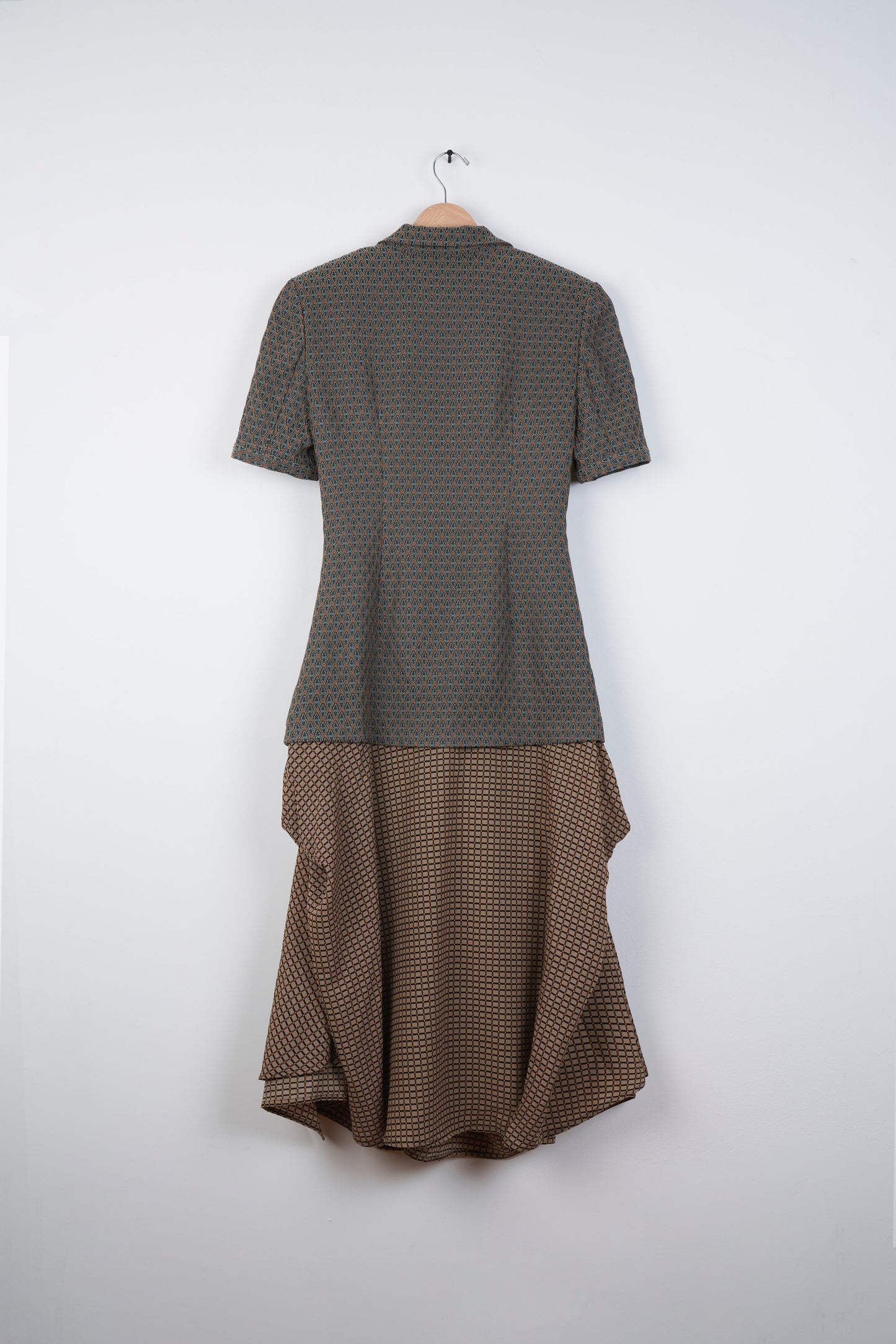 FITTED JACQUARD TOP MID-CALF DRESS