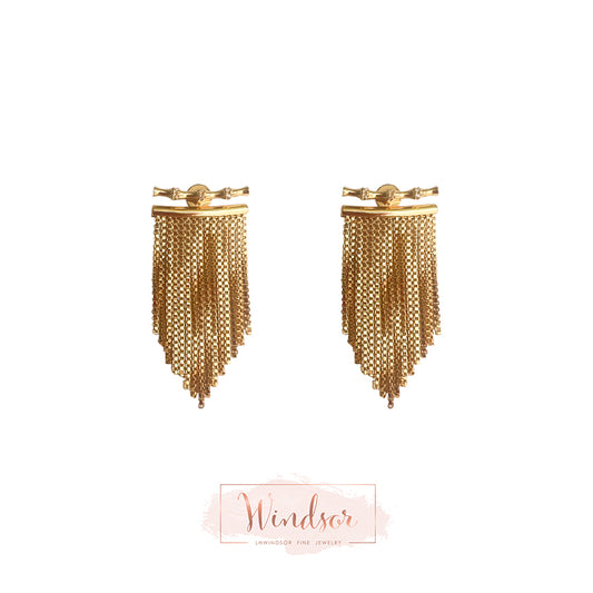 Bamboo tassel earrings