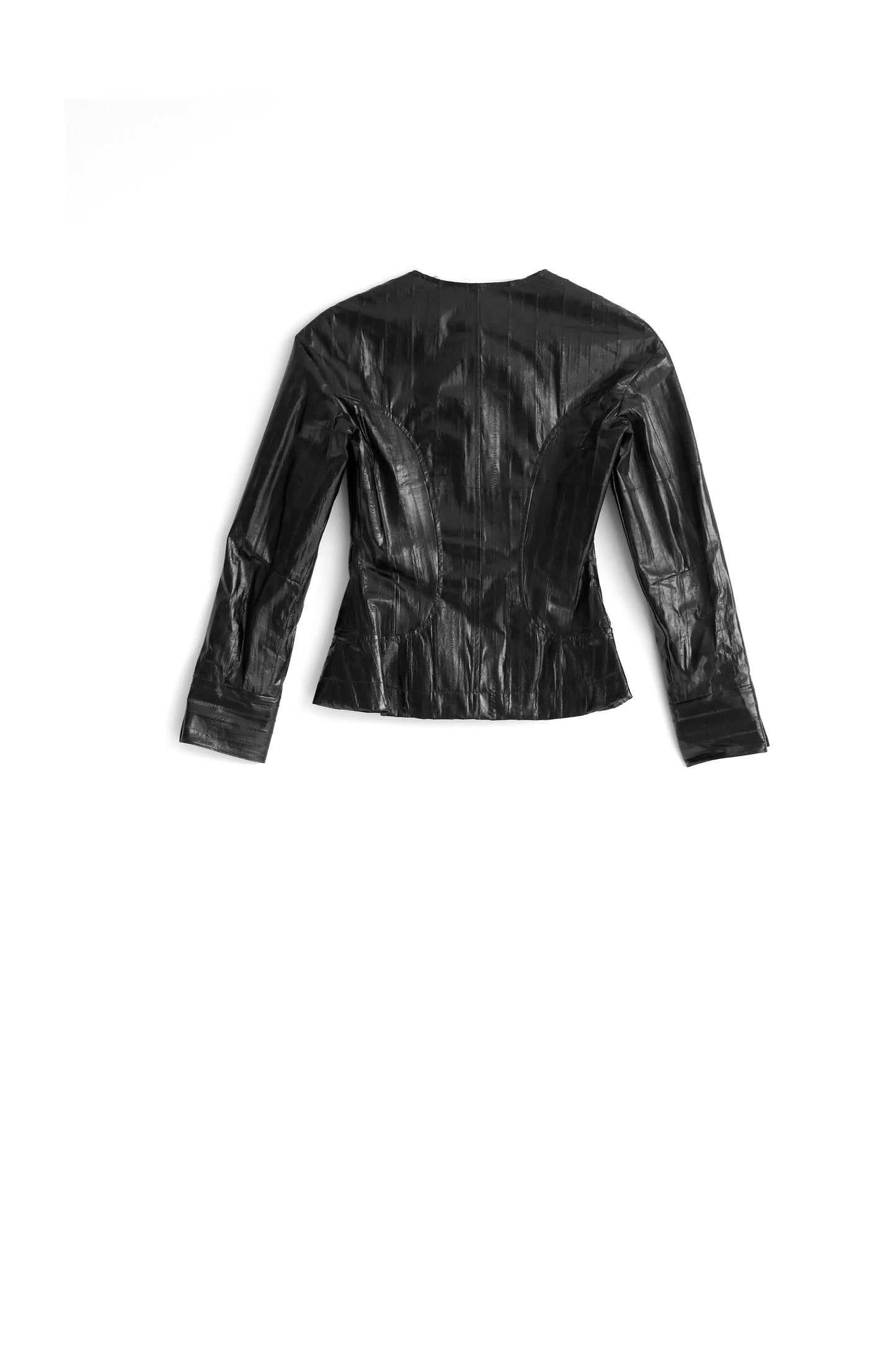 V Shape Slim Waist Black Jacket