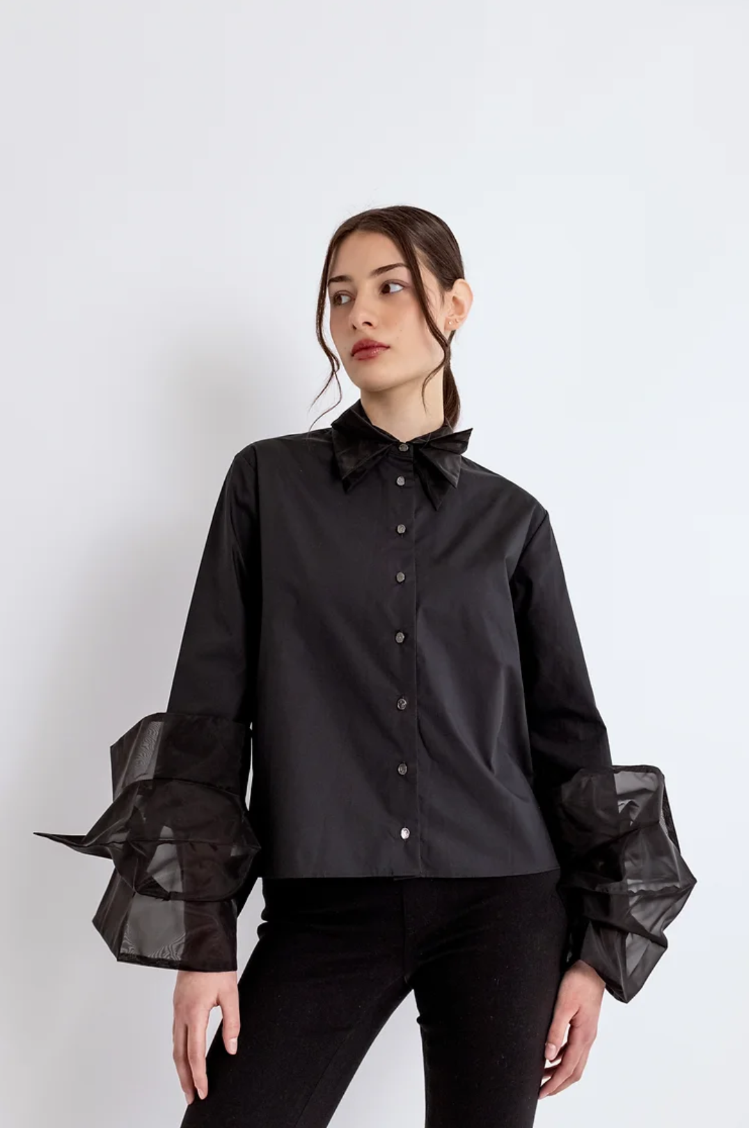 Organza shirt-black