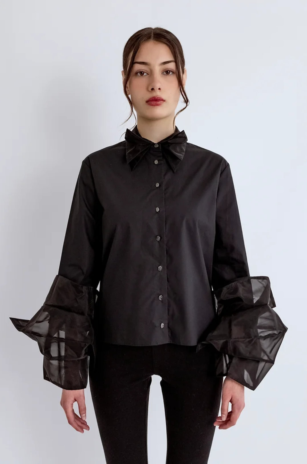 Organza shirt-black