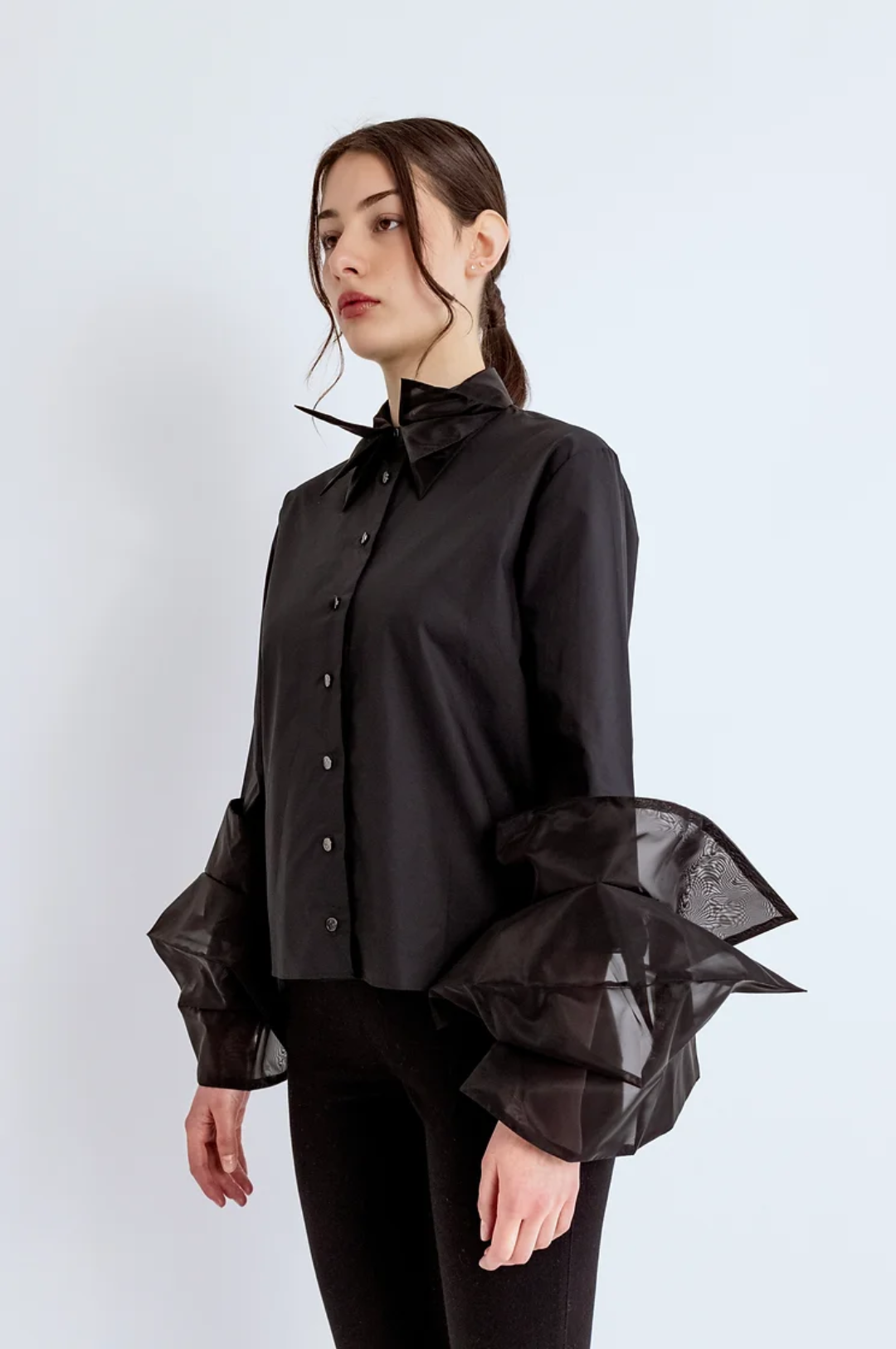 Organza shirt-black