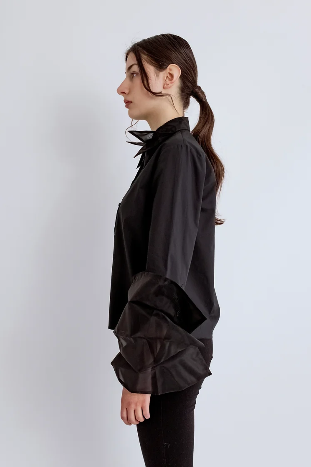 Organza shirt-black