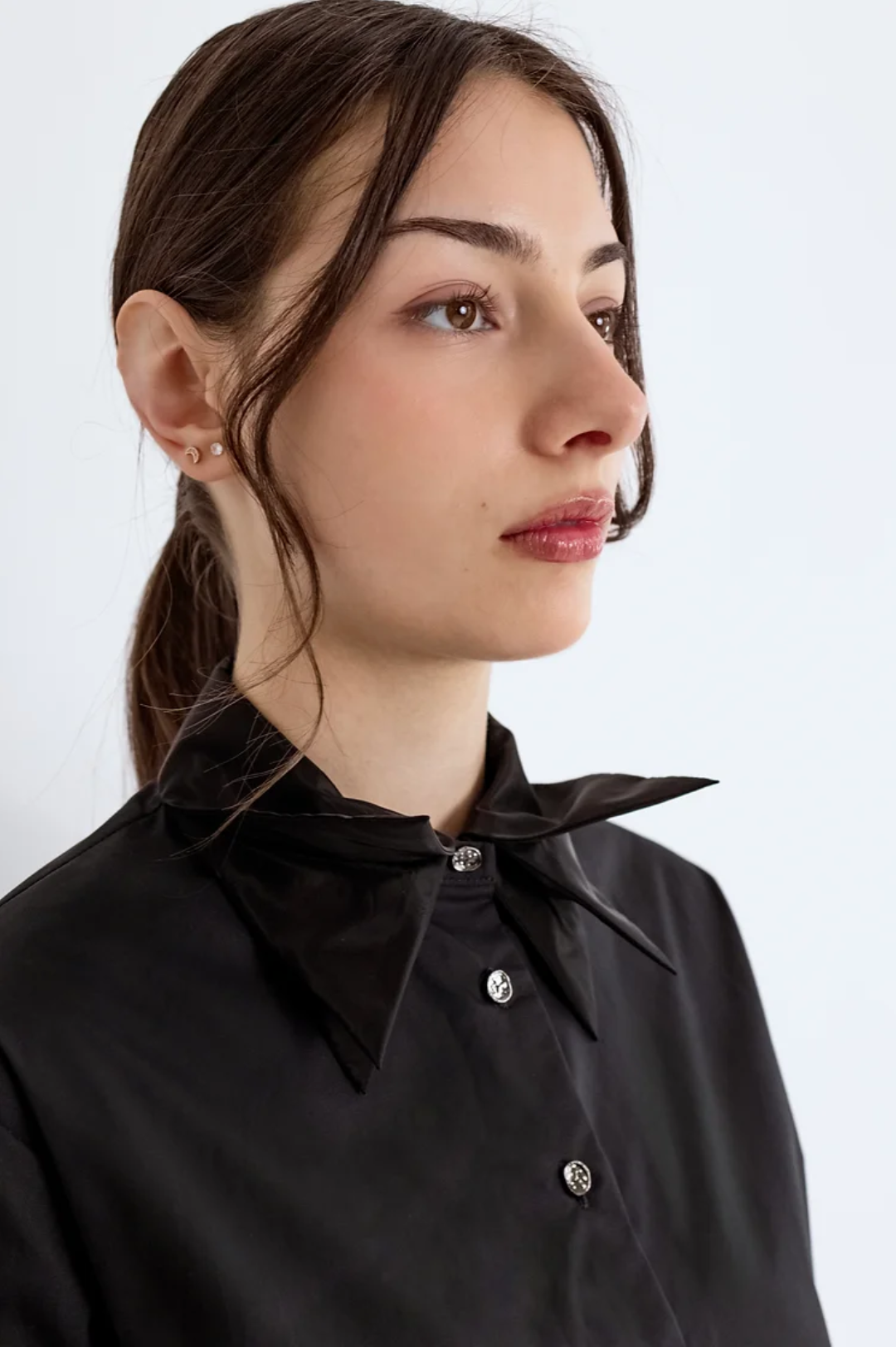 Organza shirt-black