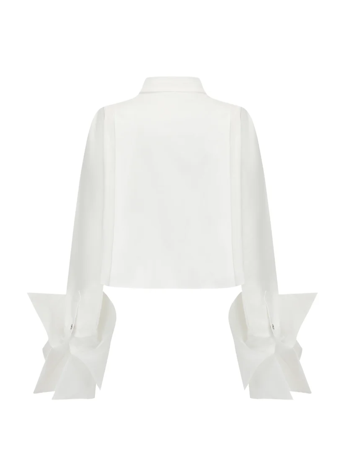 Organza cropped shirt-white