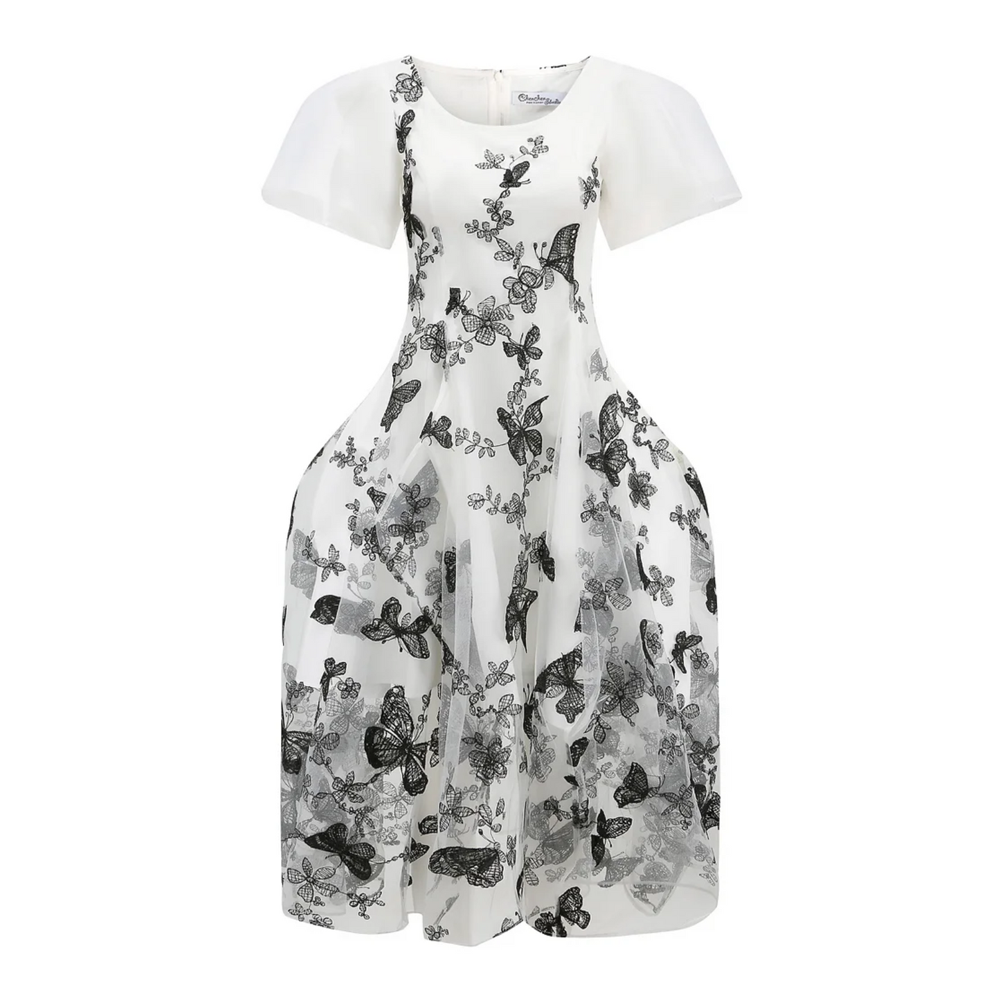 White butterfly dress