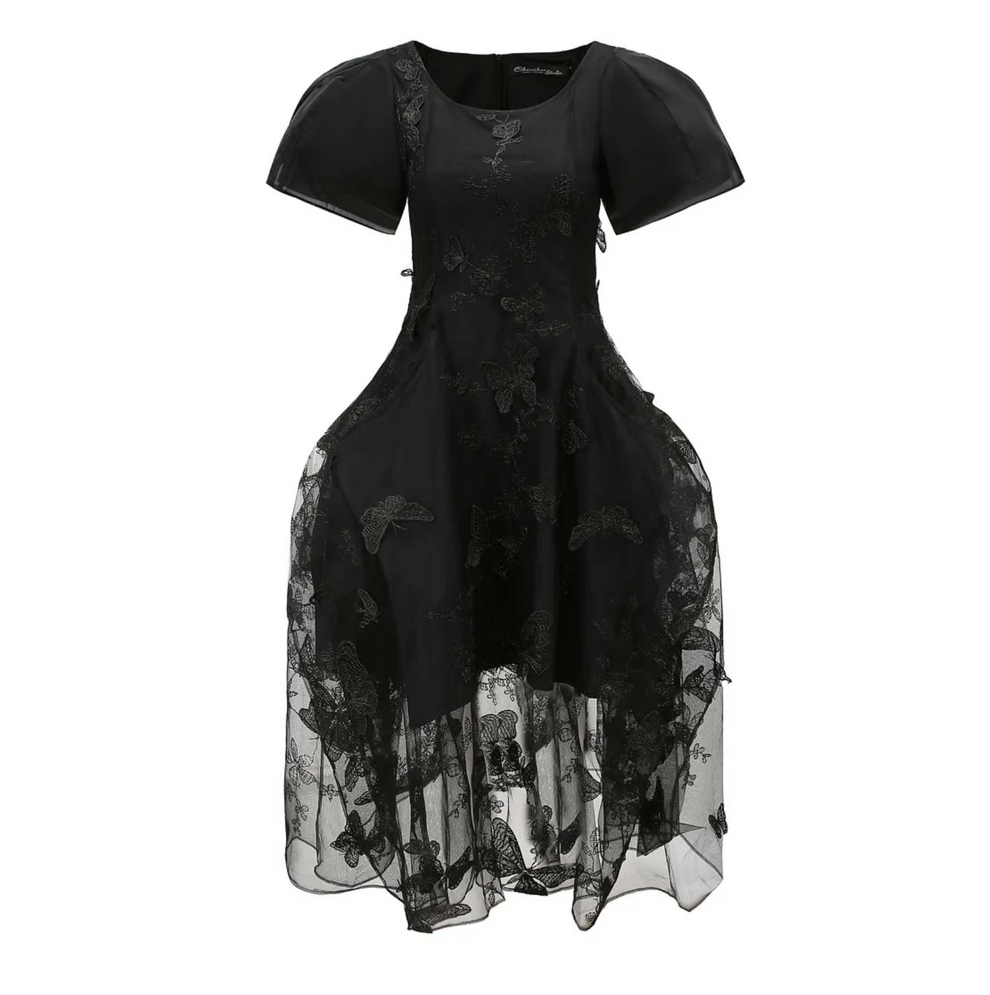 Black butterfly dress