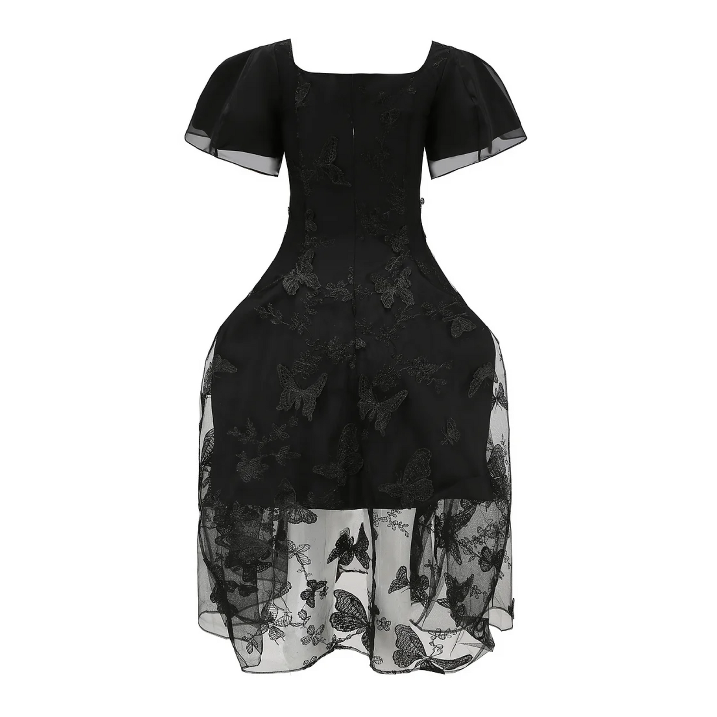 Black butterfly dress