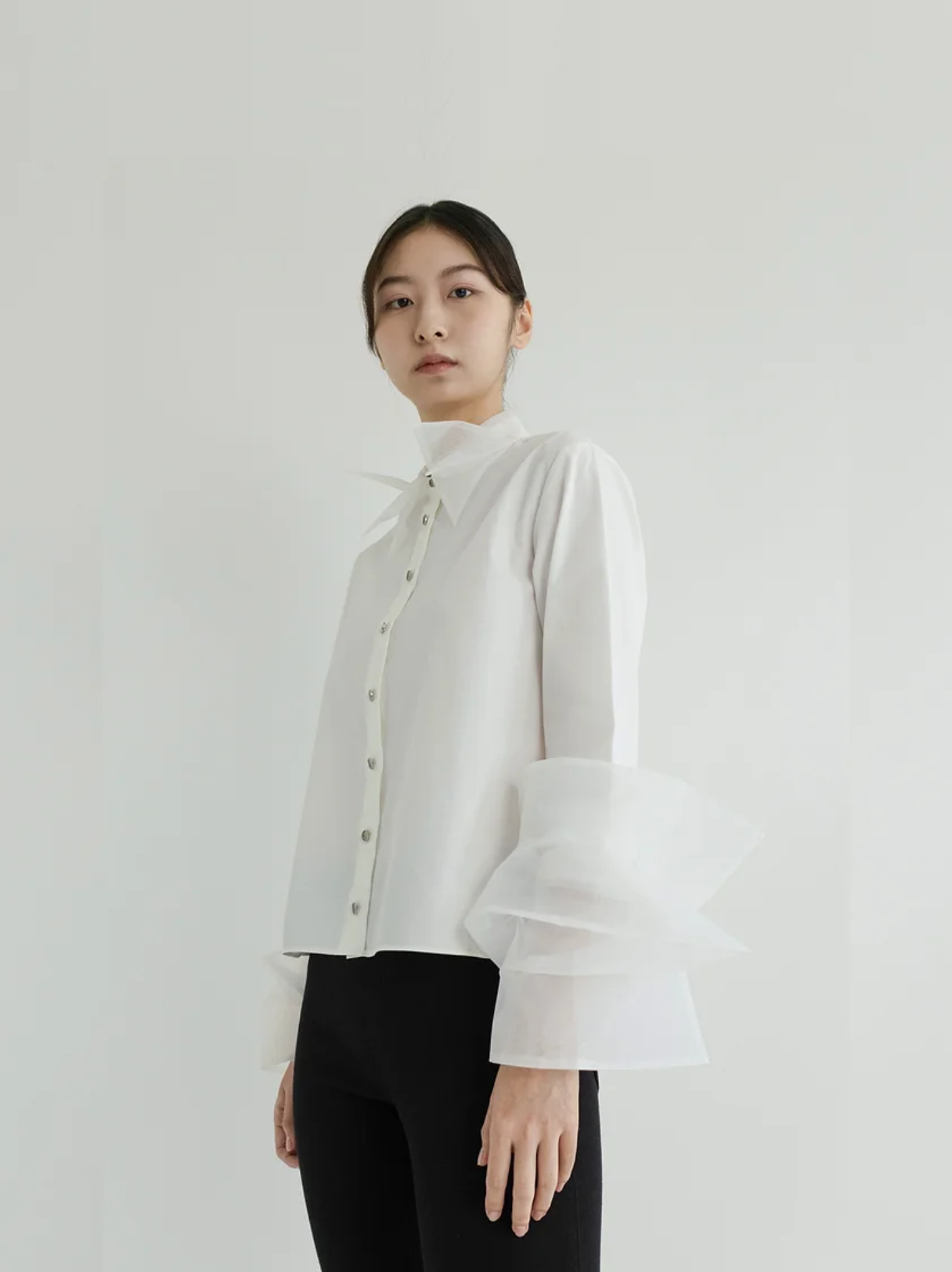 Organza shirt-white