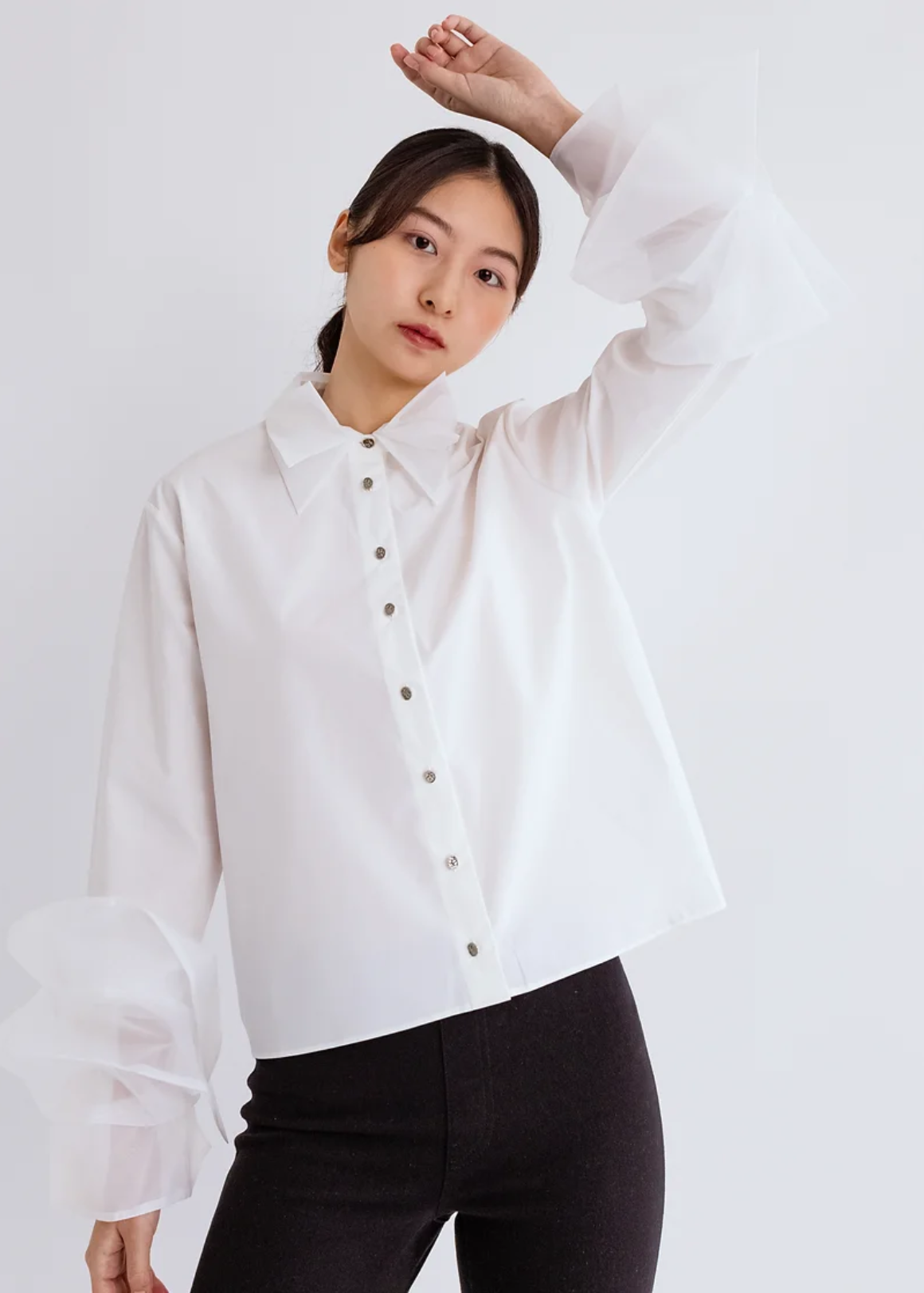 Organza shirt-white