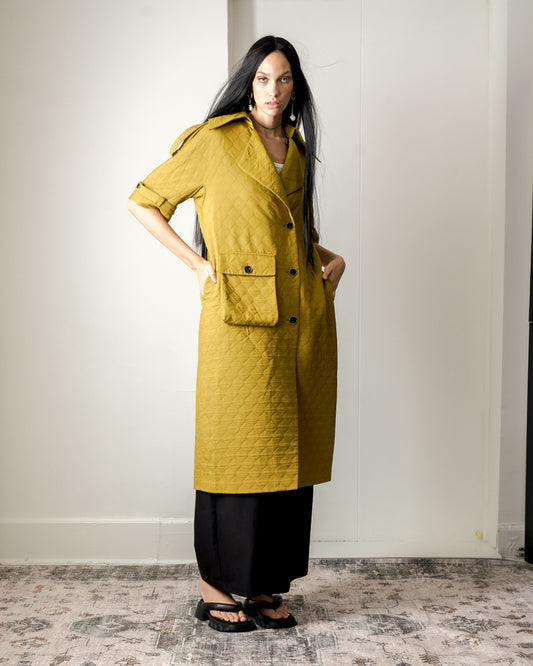 LA LUNETTE WINDOW’ SOLID QUILTED TRENCH COAT